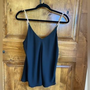 Black tank with weighted gold straps